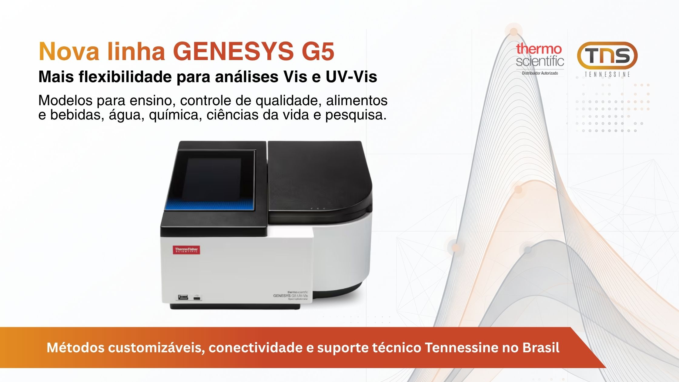 Nova linha Thermo Scientific GENESYS G5: espectrofotometria Vis e UV-Vis com mais flexibilidade para laboratórios modernos